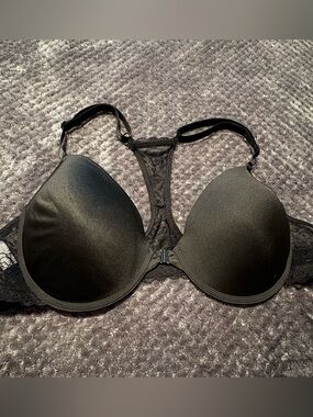 Lace, front closure racerback bra.
